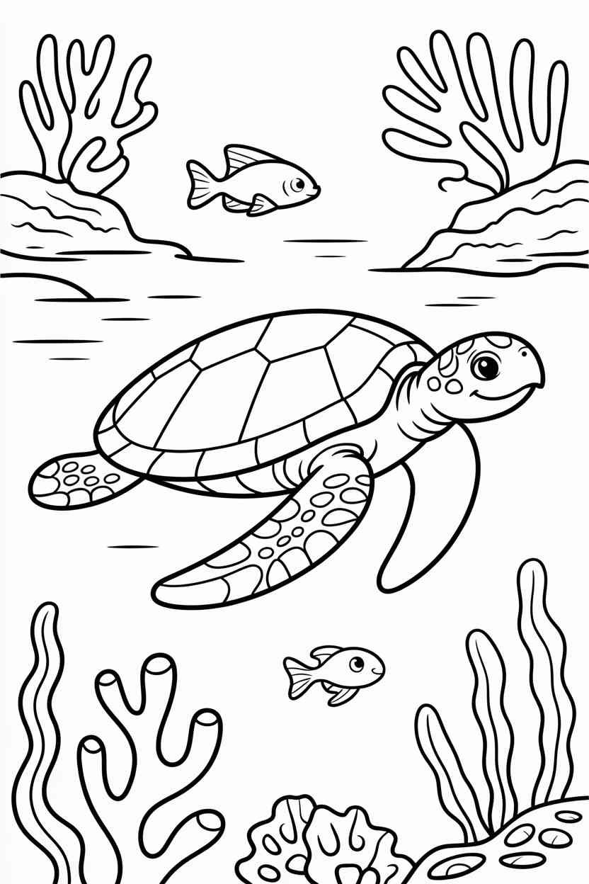 Adorable turtle kids - Adorable Turtle Coloring Pages for Kids — Free Printable Fun for Home & Classroom (4)