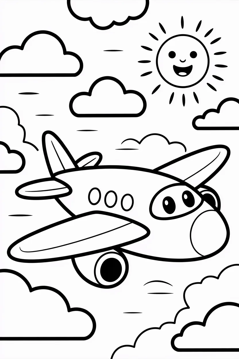 Aeroplane Design 1 - Aeroplane Coloring Pages Free Printable