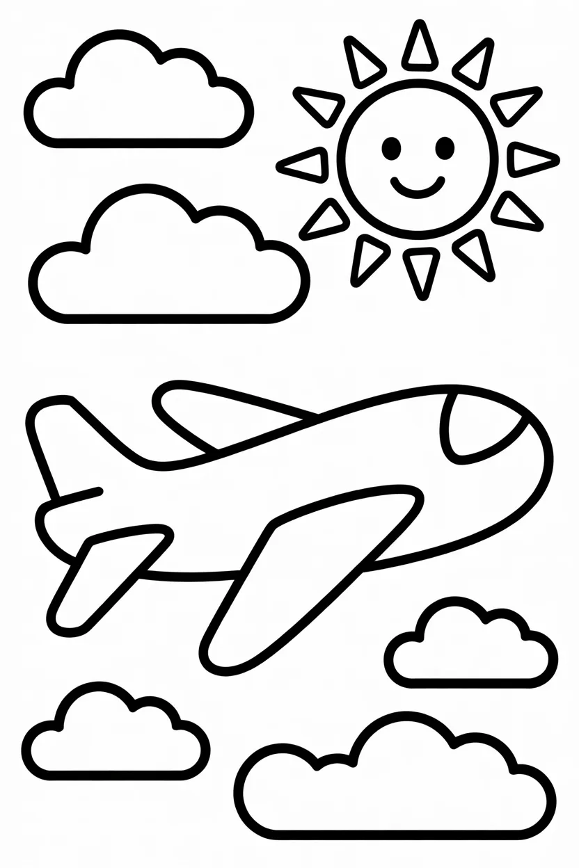 Airplane Design 1 - Airplane Coloring Pages Free Printable for Kids