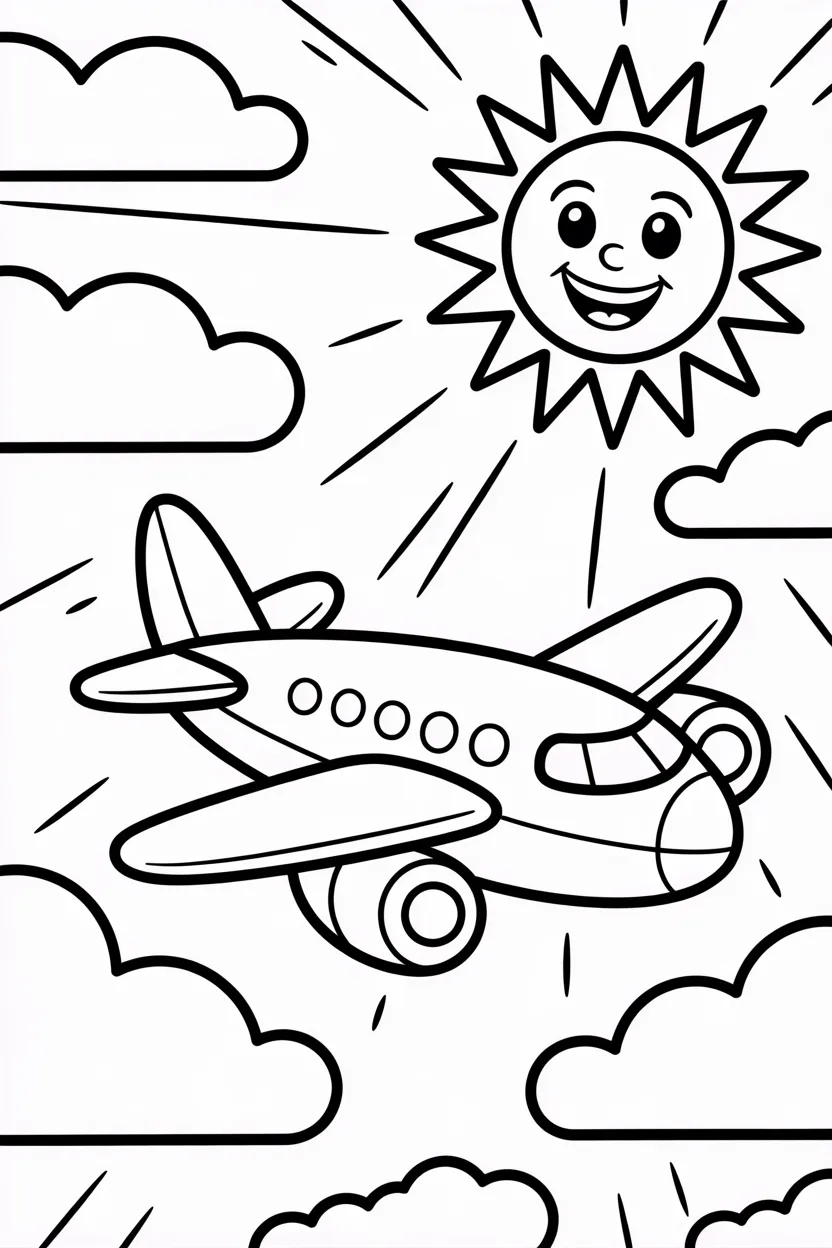 Airplane Design 2 - Airplane Coloring Pages Free Printable for Kids
