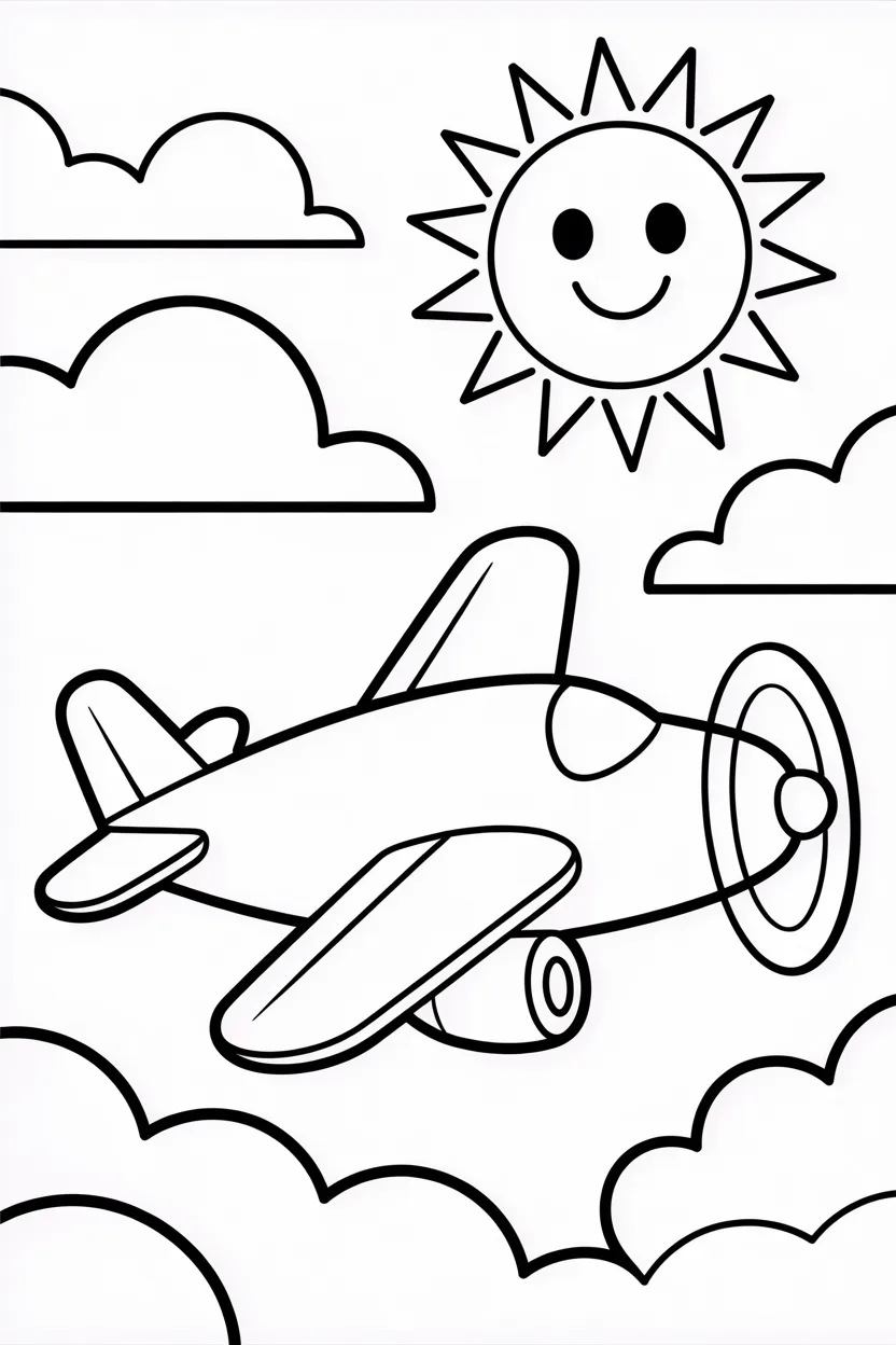 Airplane Design 3 - Airplane Coloring Pages Free Printable for Kids