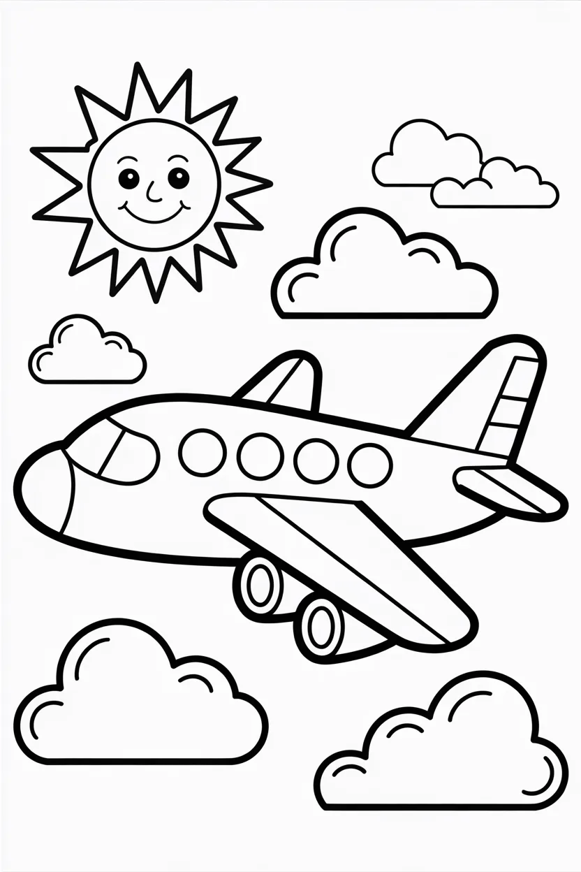 Airplane Design 4 - Airplane Coloring Pages Free Printable for Kids
