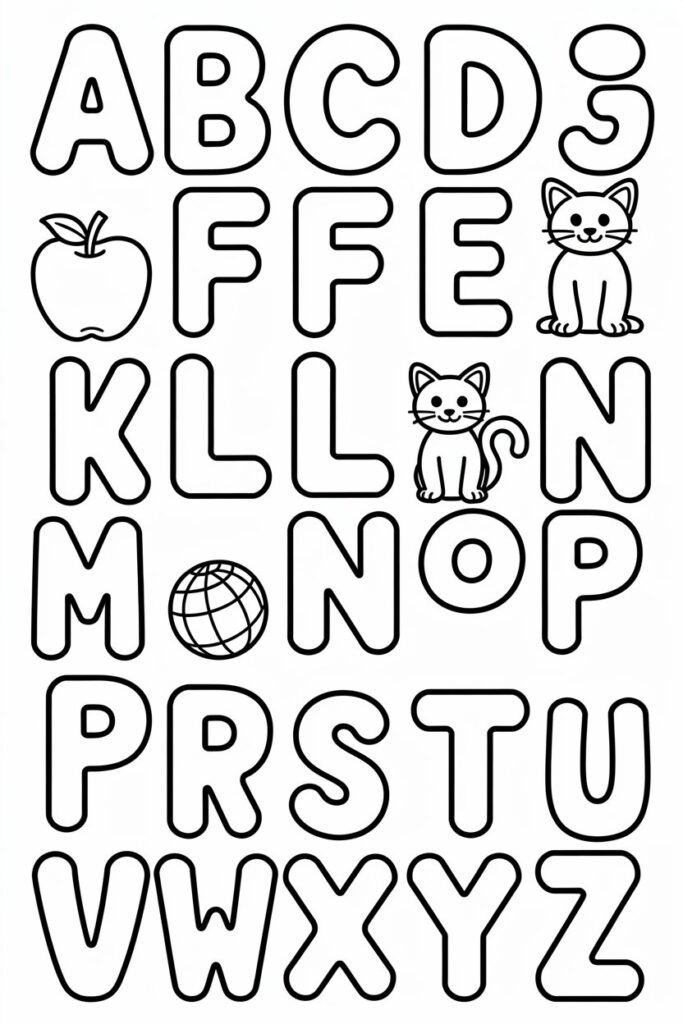 alphabet coloring pages