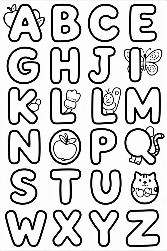 alphabet coloring pages
