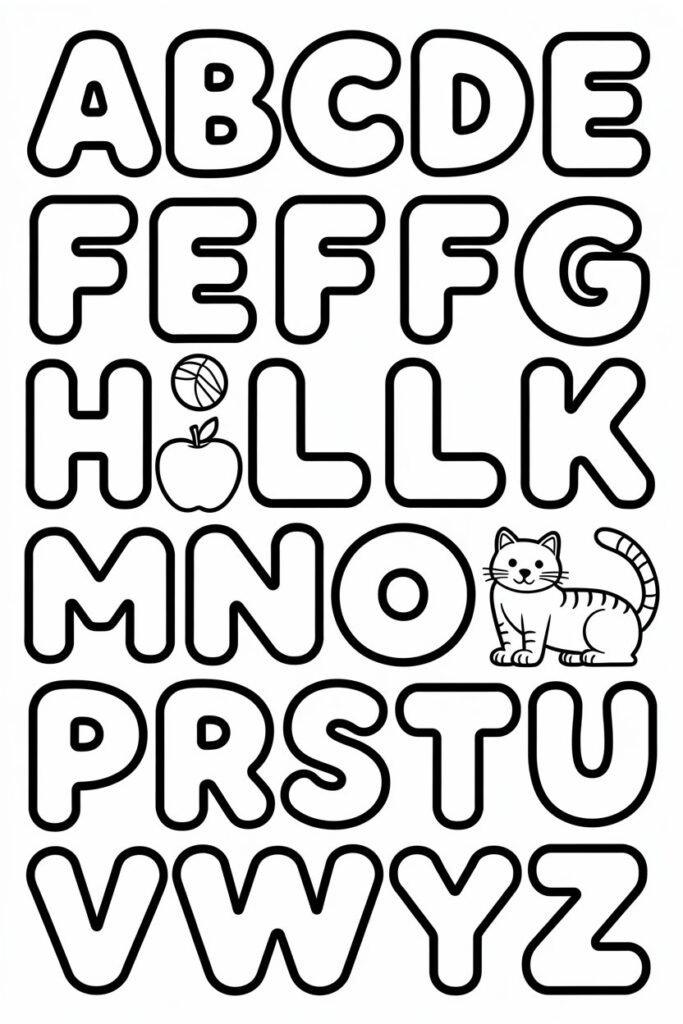 alphabet coloring pages
