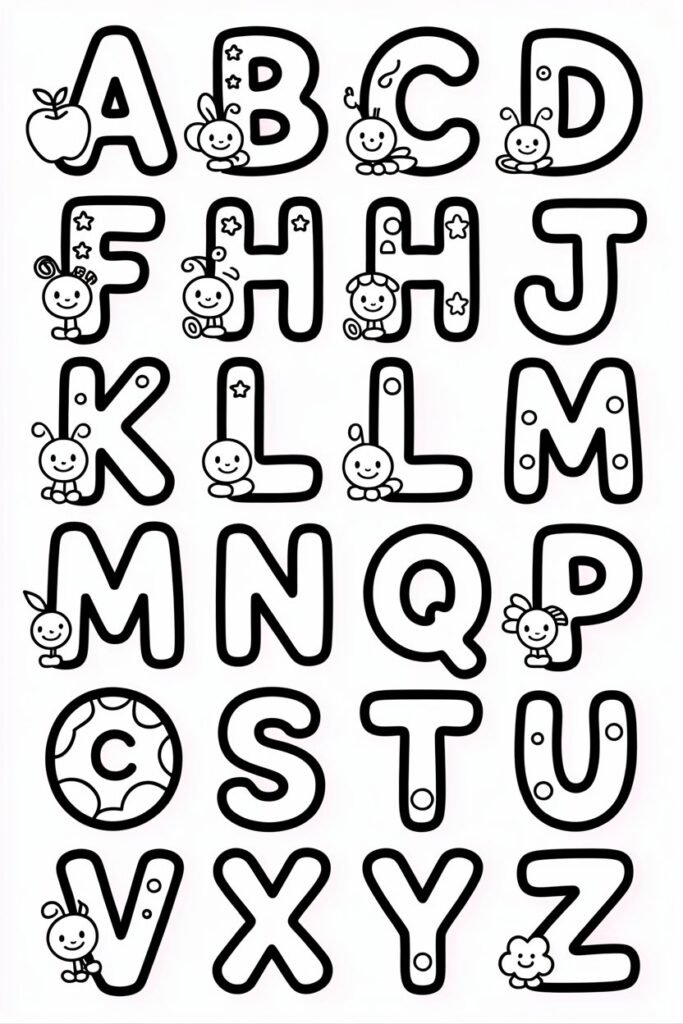 alphabet coloring pages