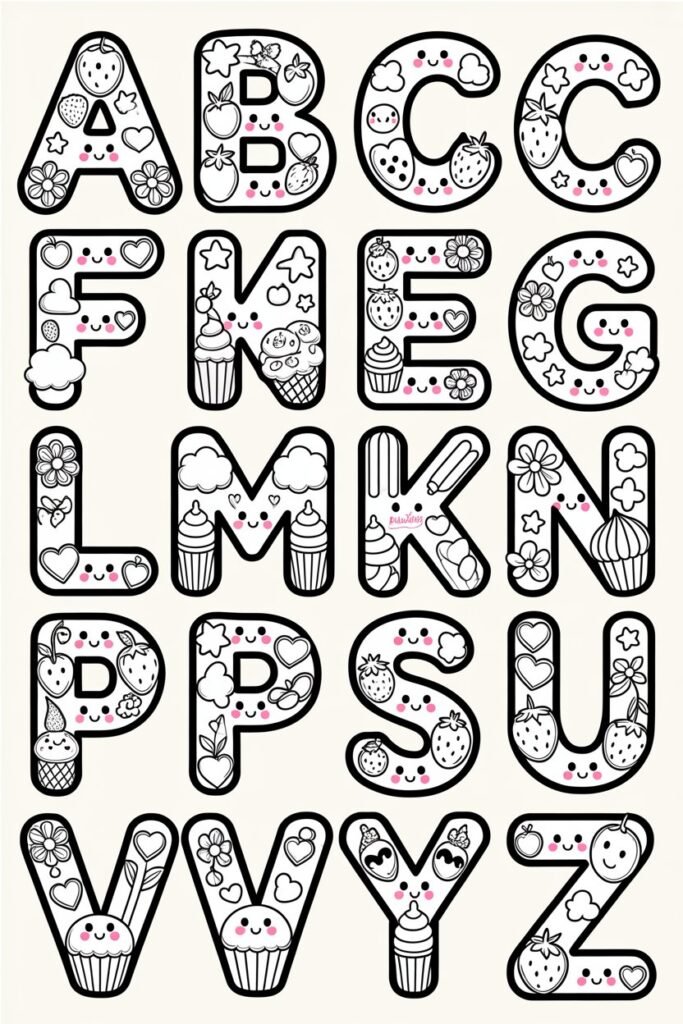 alphabet coloring pages