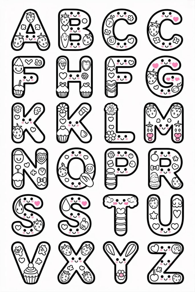 alphabet coloring pages