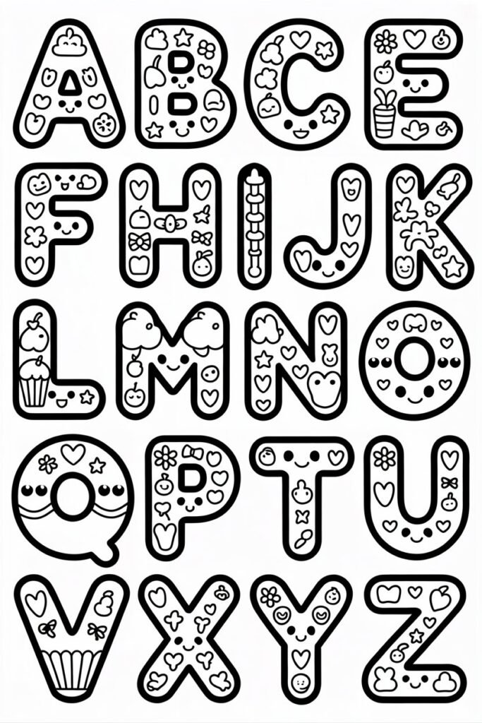 alphabet coloring pages