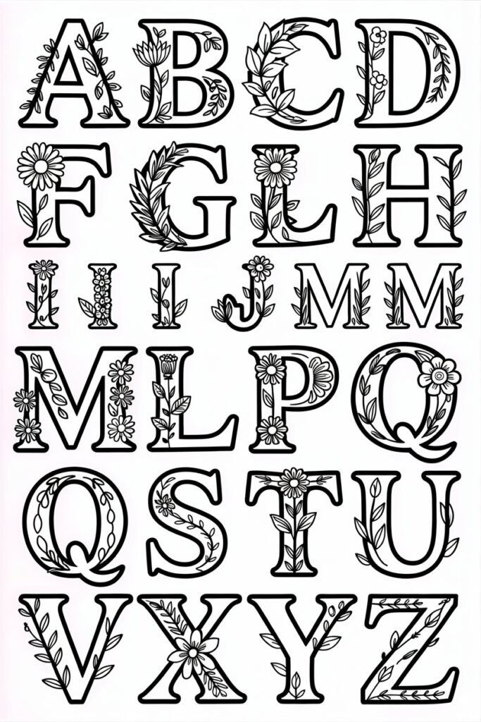 alphabet coloring pages