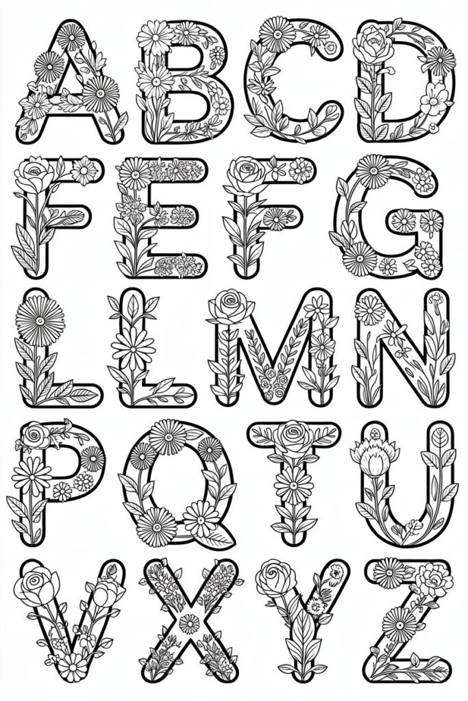alphabet coloring pages