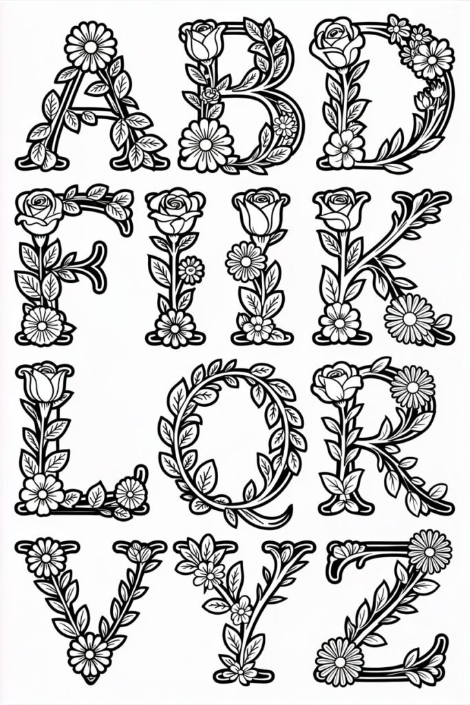 alphabet coloring pages