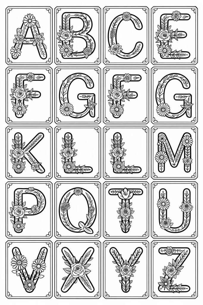 alphabet coloring pages