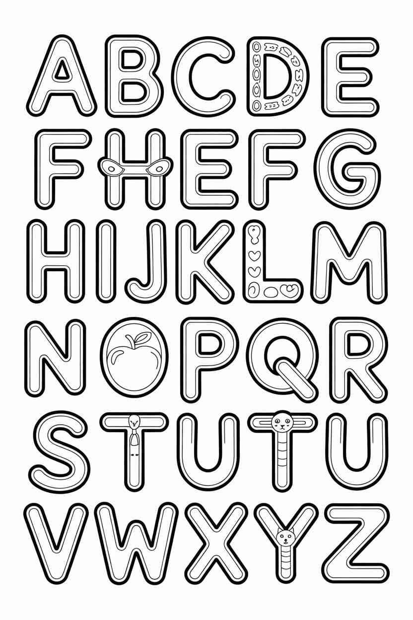 Alphabet - Alphabet Coloring Pages Free Printable – Fun Learning Activities for Kids