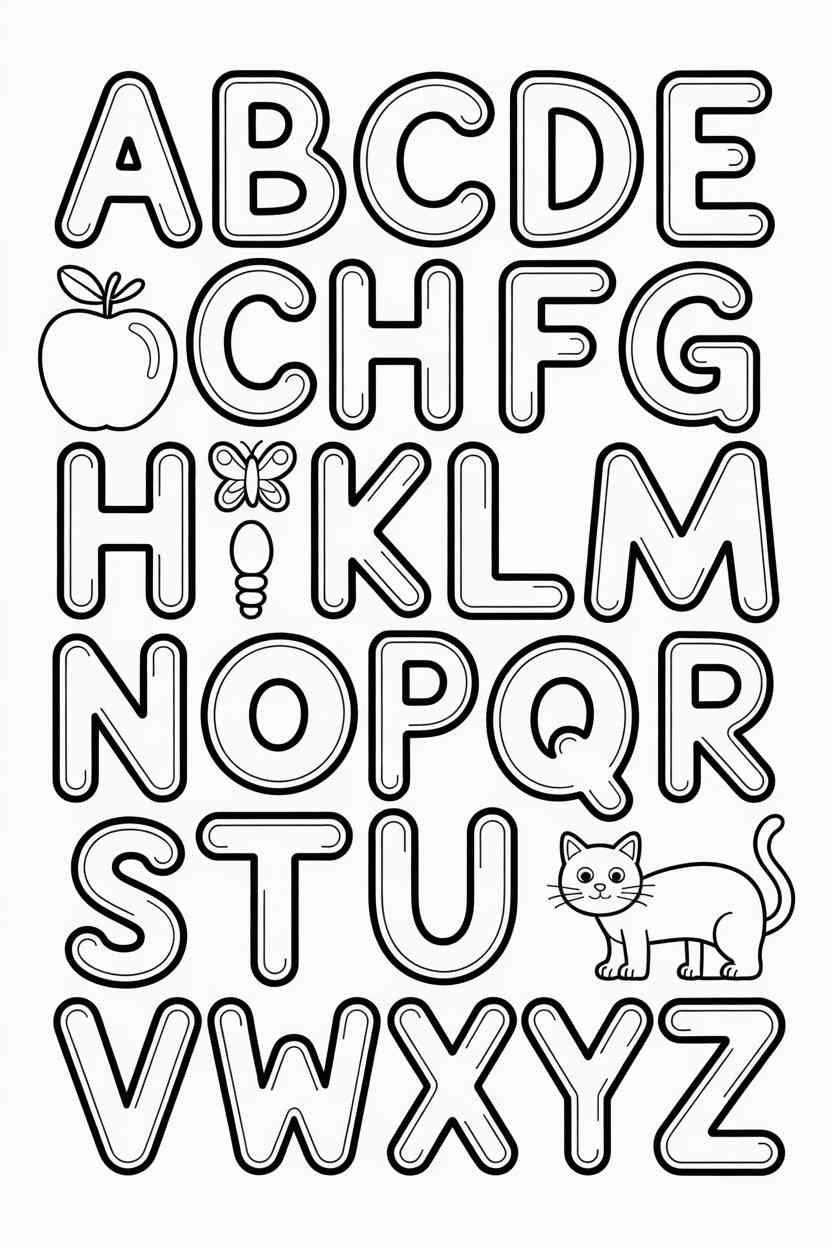 Alphabet - Alphabet Coloring Pages Free Printable – Fun Learning Activities for Kids (2)