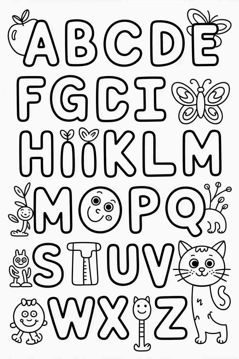 Alphabet - Alphabet Coloring Pages Free Printable – Fun Learning Activities for Kids (4)