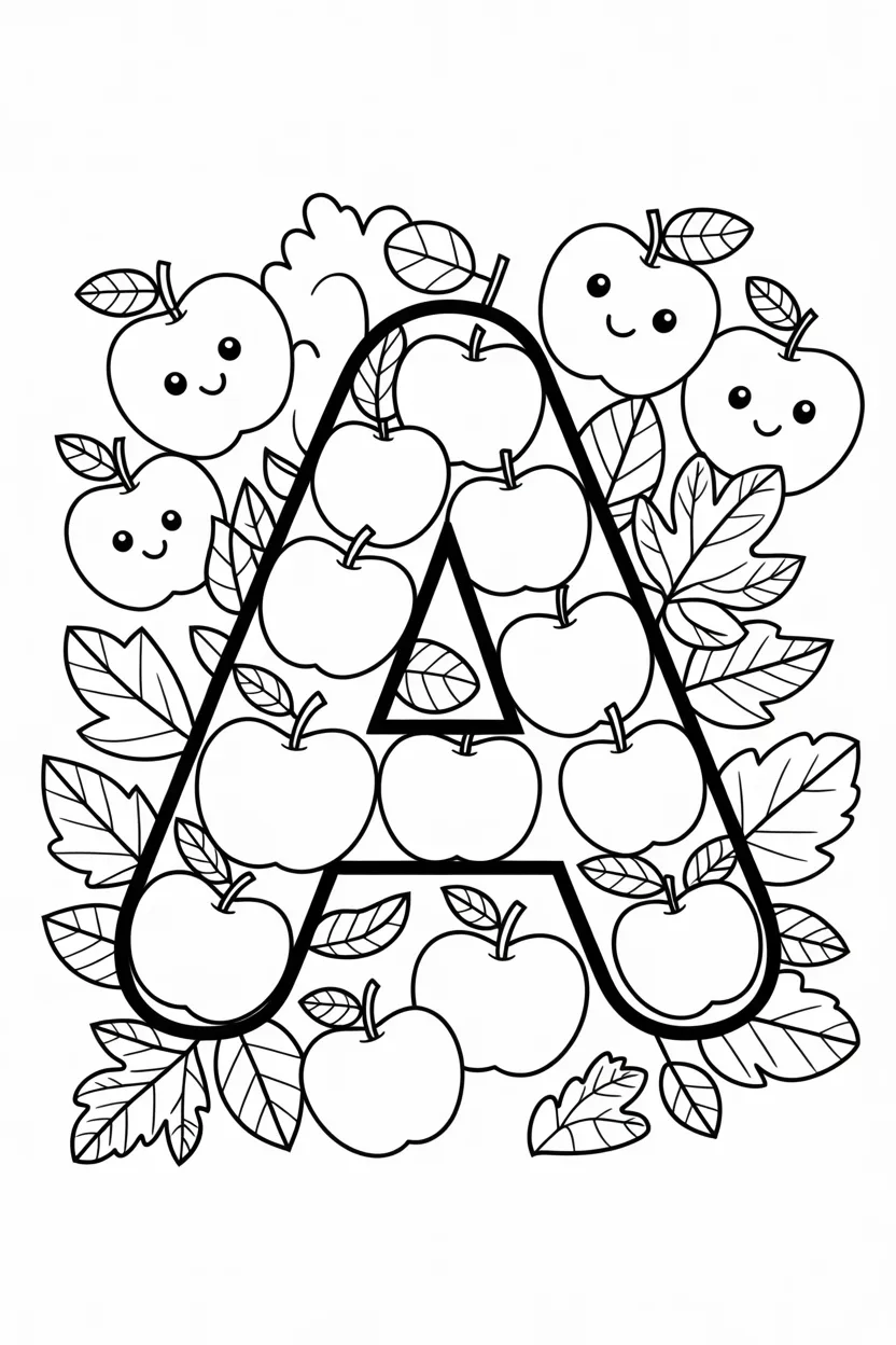Alphabet letter acorn - Alphabet Letter A Coloring Pages Free Printable for Kids