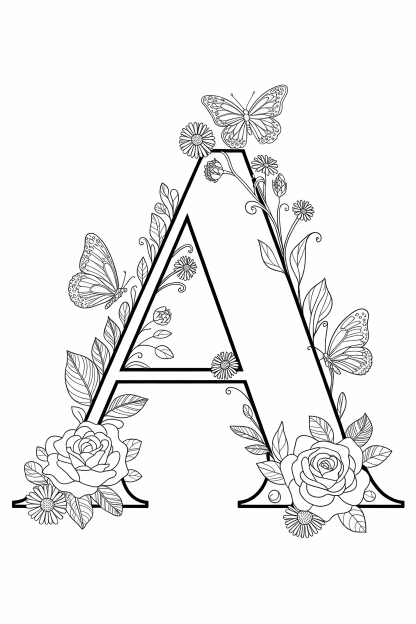 Alphabet letter astronaut Design 2 - Alphabet Letter A Coloring Pages Free Printable for Kids