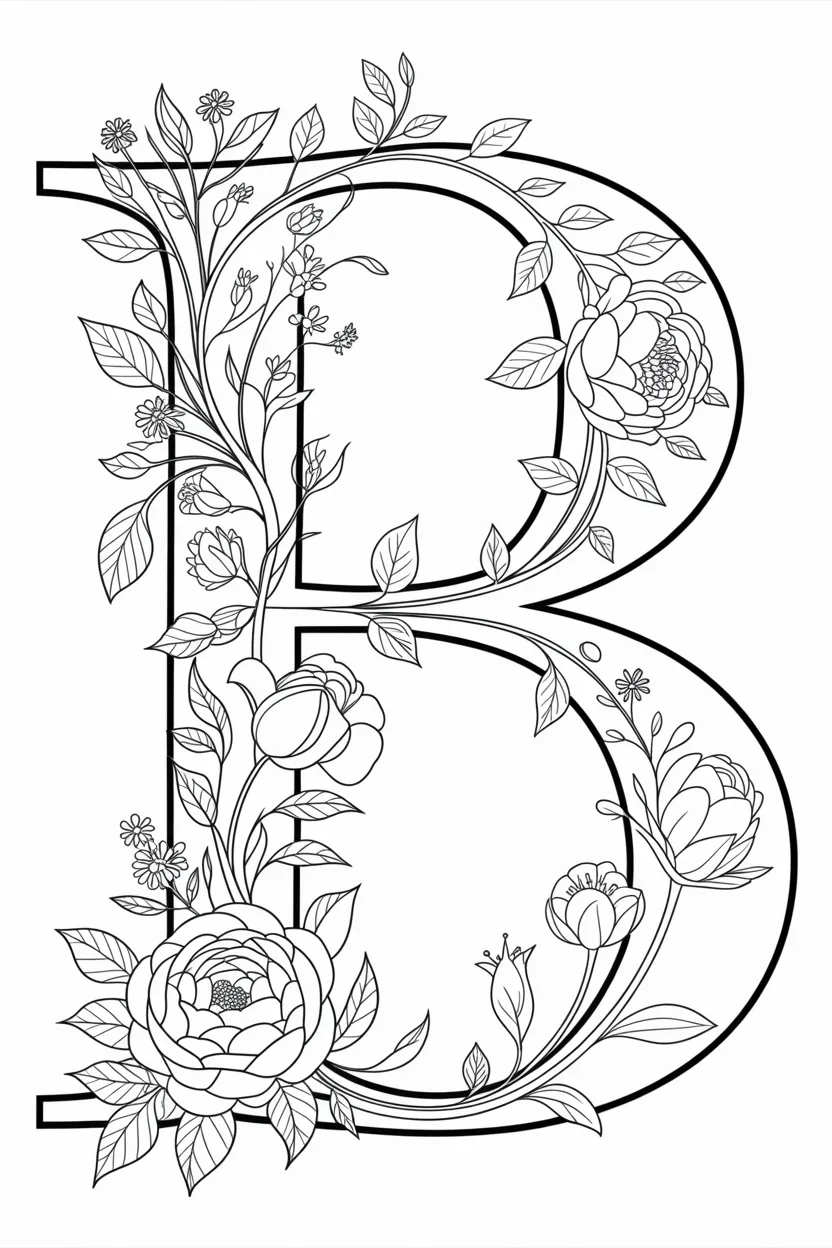 Alphabet letter Design 1 - Alphabet Letter B Coloring Pages Free Printable - Adorable