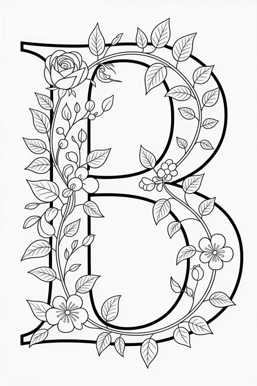 Alphabet letter Design 2 - Alphabet Letter B Coloring Pages Free Printable - Adorable