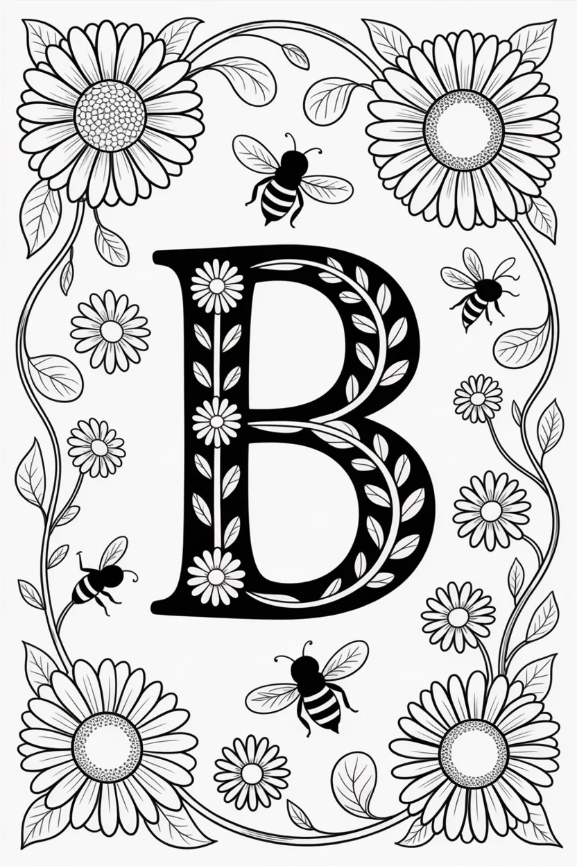 Alphabet letter colorng Design 4 - Alphabet Letter B Coloring Pages Free Printable - Creative
