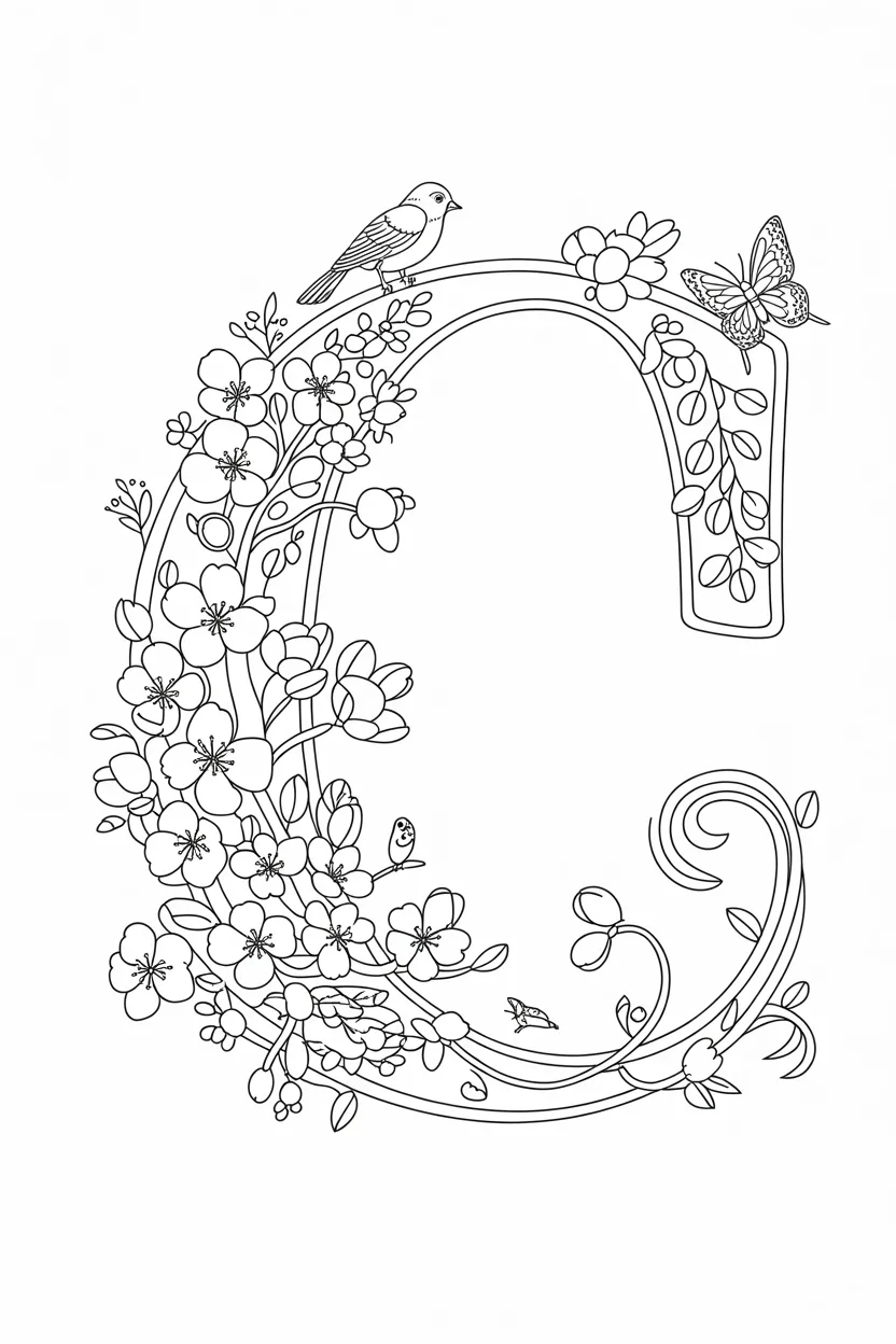 Alphabet letter Design 3 - Alphabet Letter C Coloring Pages Free Printable - Cute