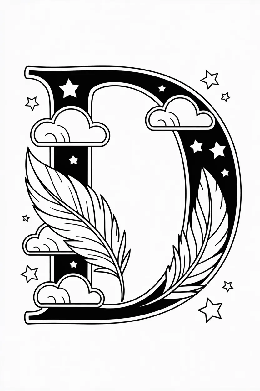 Alphabet letter Design 1 - Alphabet Letter D Coloring Pages Free Printable