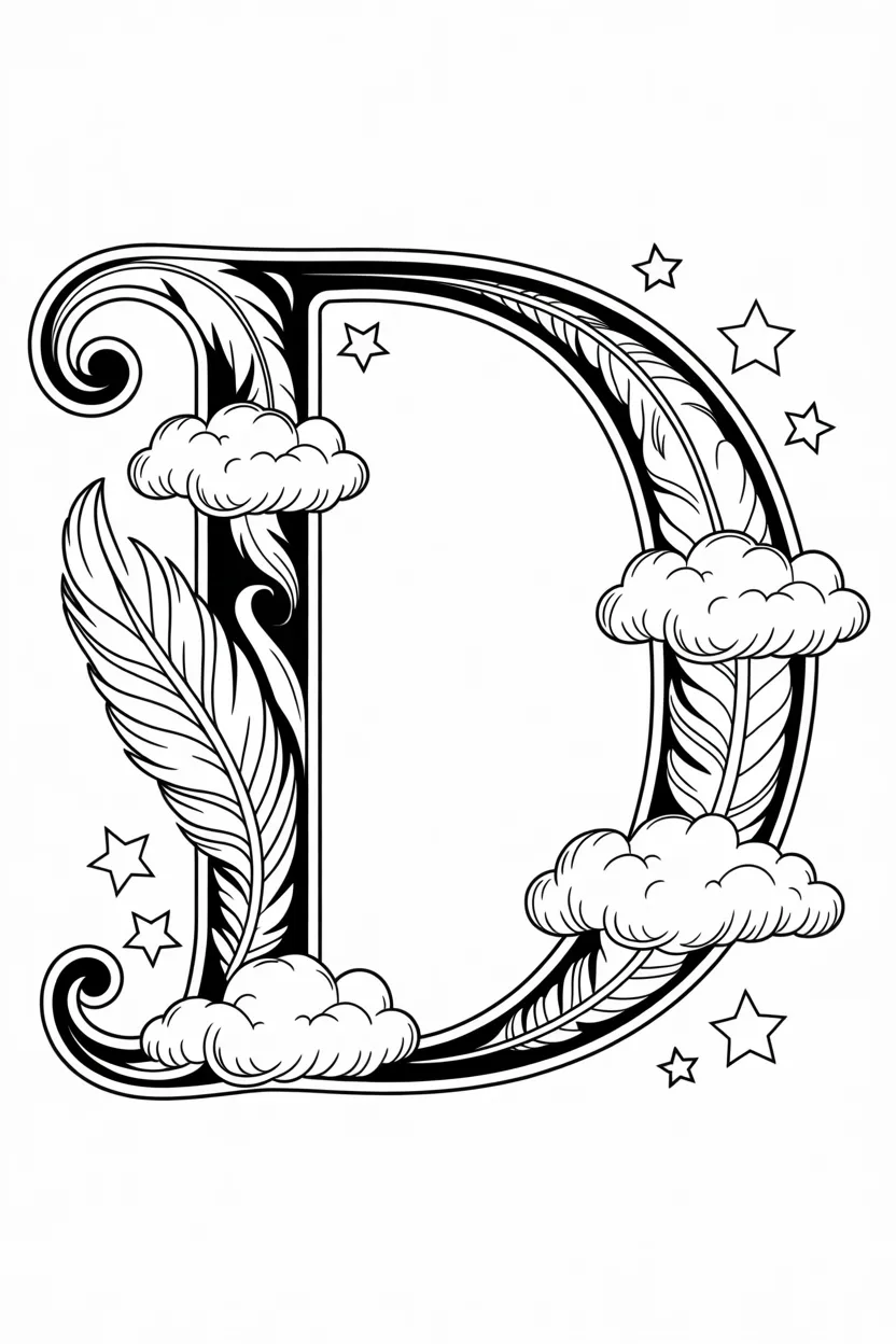 Alphabet letter Design 2 - Alphabet Letter D Coloring Pages Free Printable