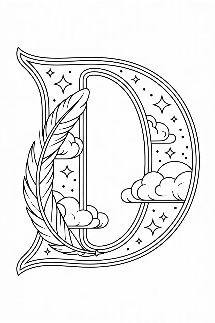 Alphabet letter Design 3 - Alphabet Letter D Coloring Pages Free Printable