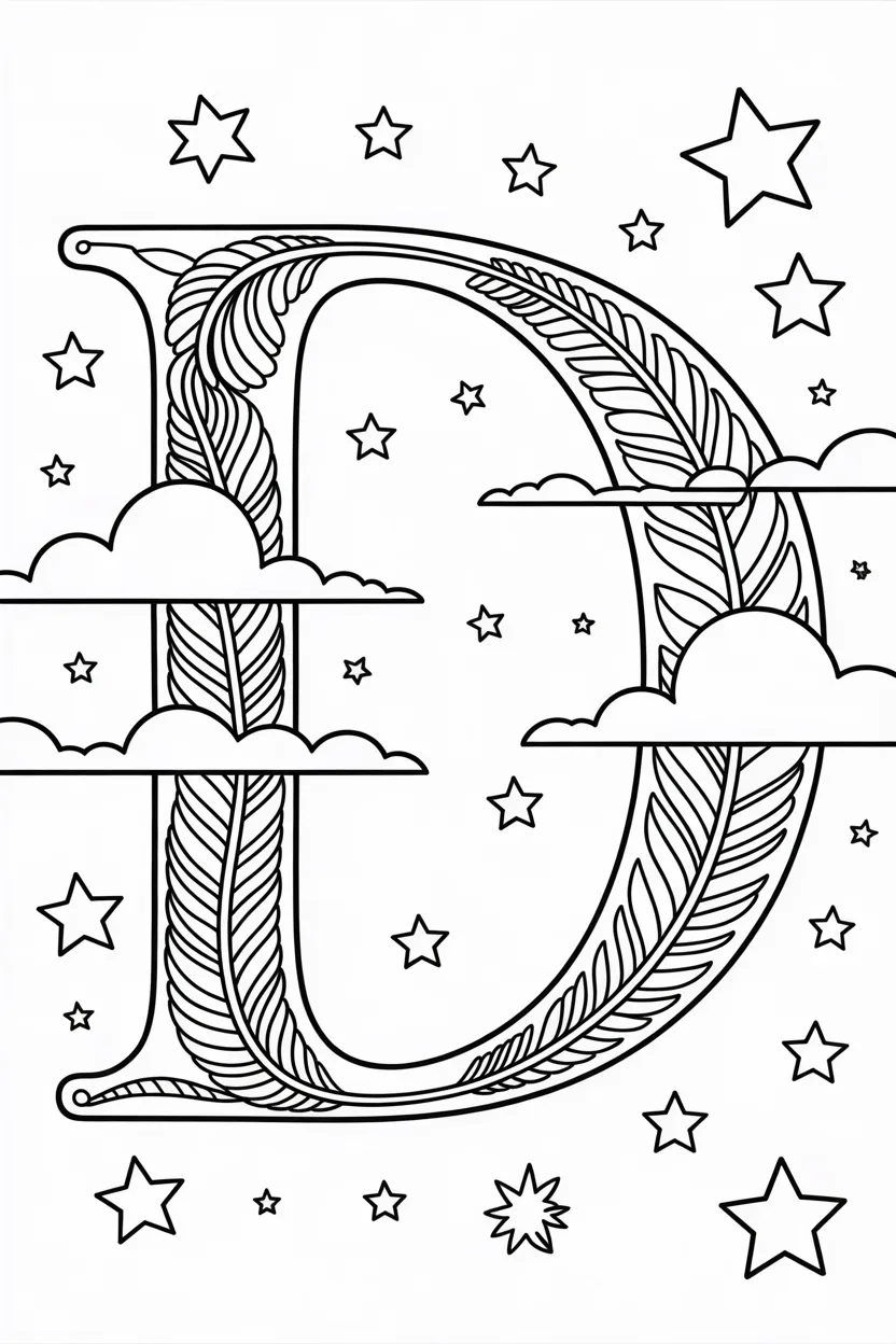Alphabet letter Design 4 - Alphabet Letter D Coloring Pages Free Printable