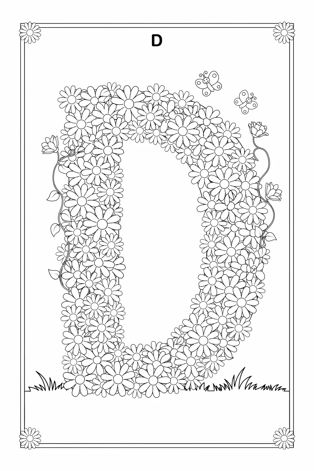 Alphabet letter Design 1 - Alphabet Letter D Coloring Pages Free Printable (2)