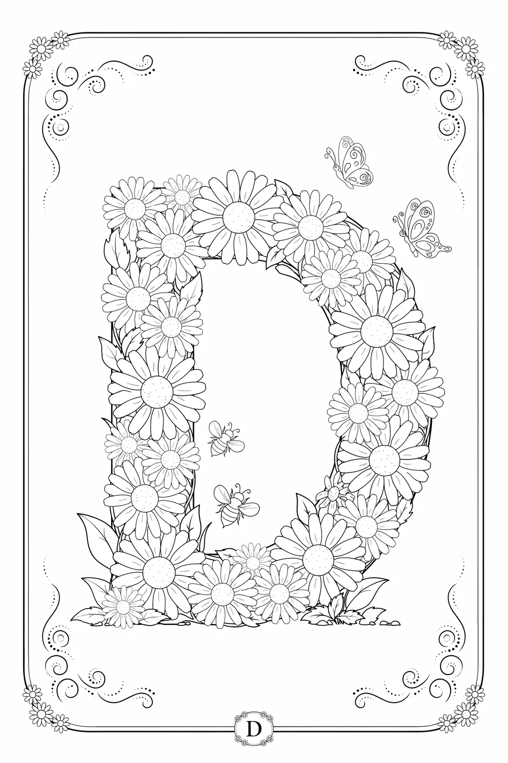 Alphabet letter Design 1 - Alphabet Letter D Coloring Pages Free Printable (3)