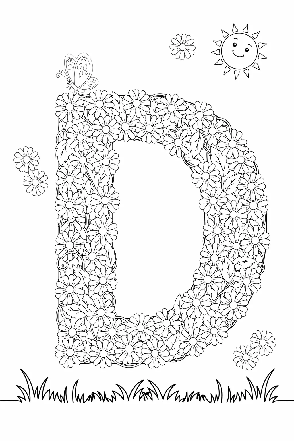 Alphabet letter Design 1 - Alphabet Letter D Coloring Pages Free Printable (4)