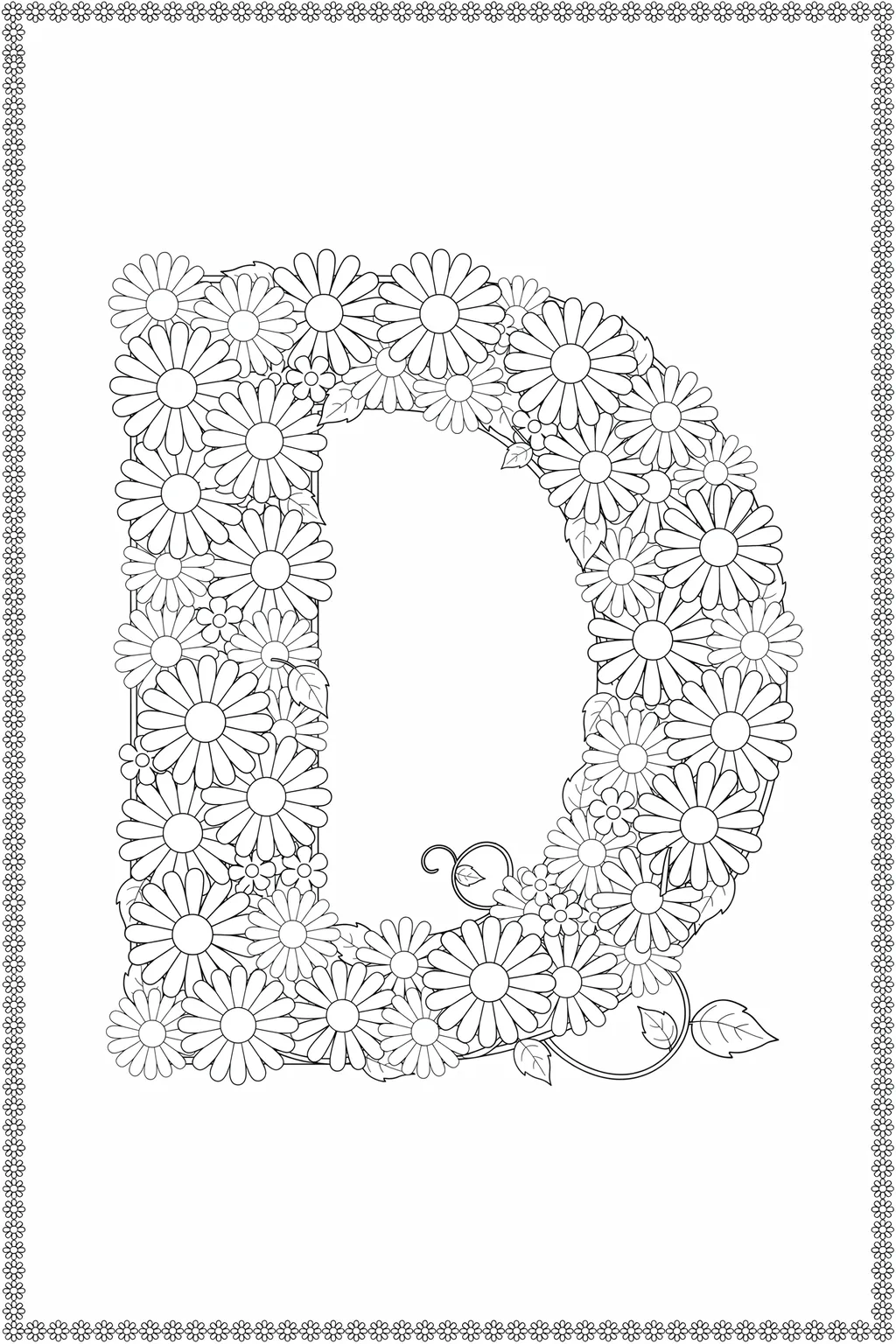 Alphabet letter Design 1 - Alphabet Letter D Coloring Pages Free Printable (5)
