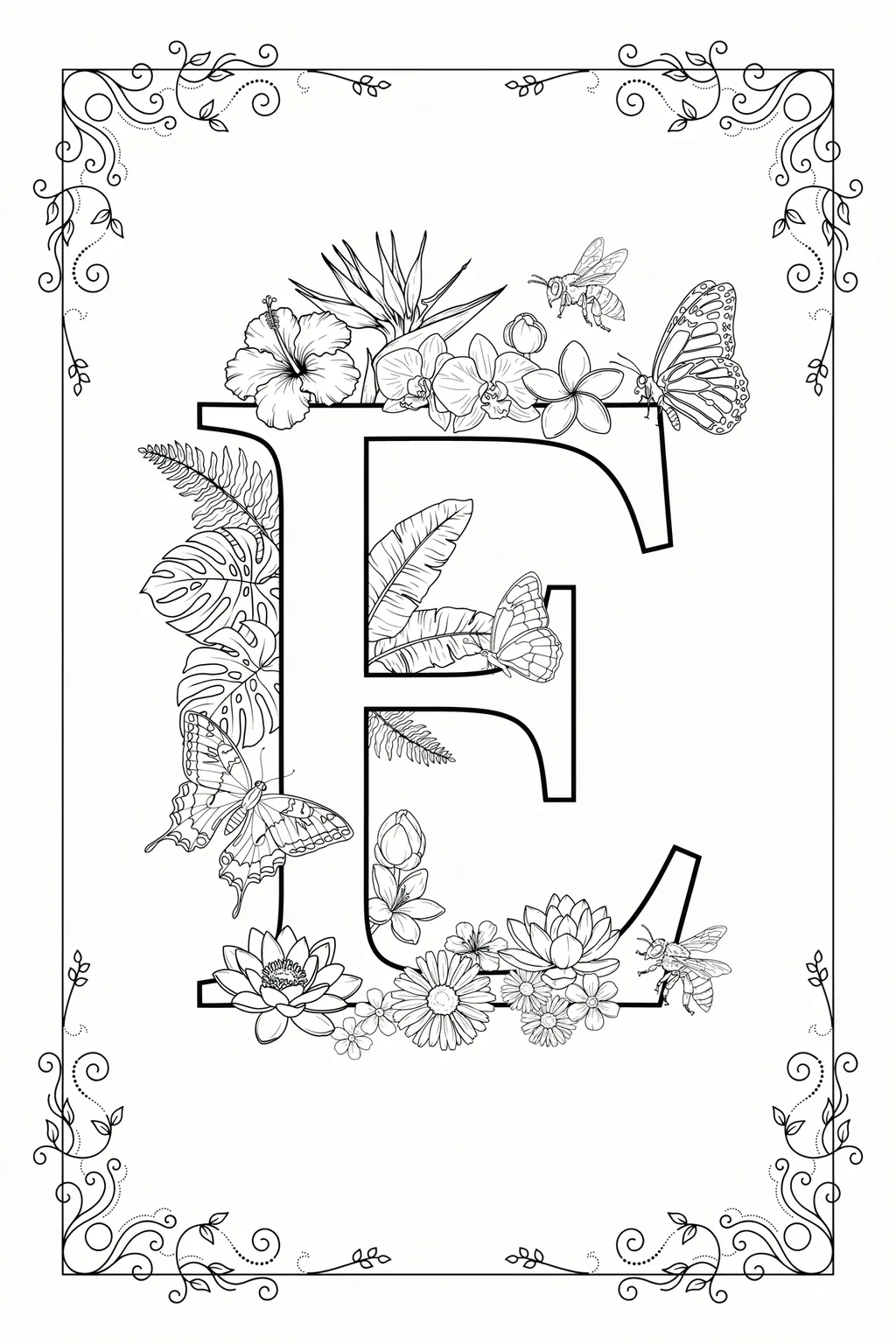 Alphabet letter Design 3 - Alphabet Letter E Coloring Pages Free Printable - Creative