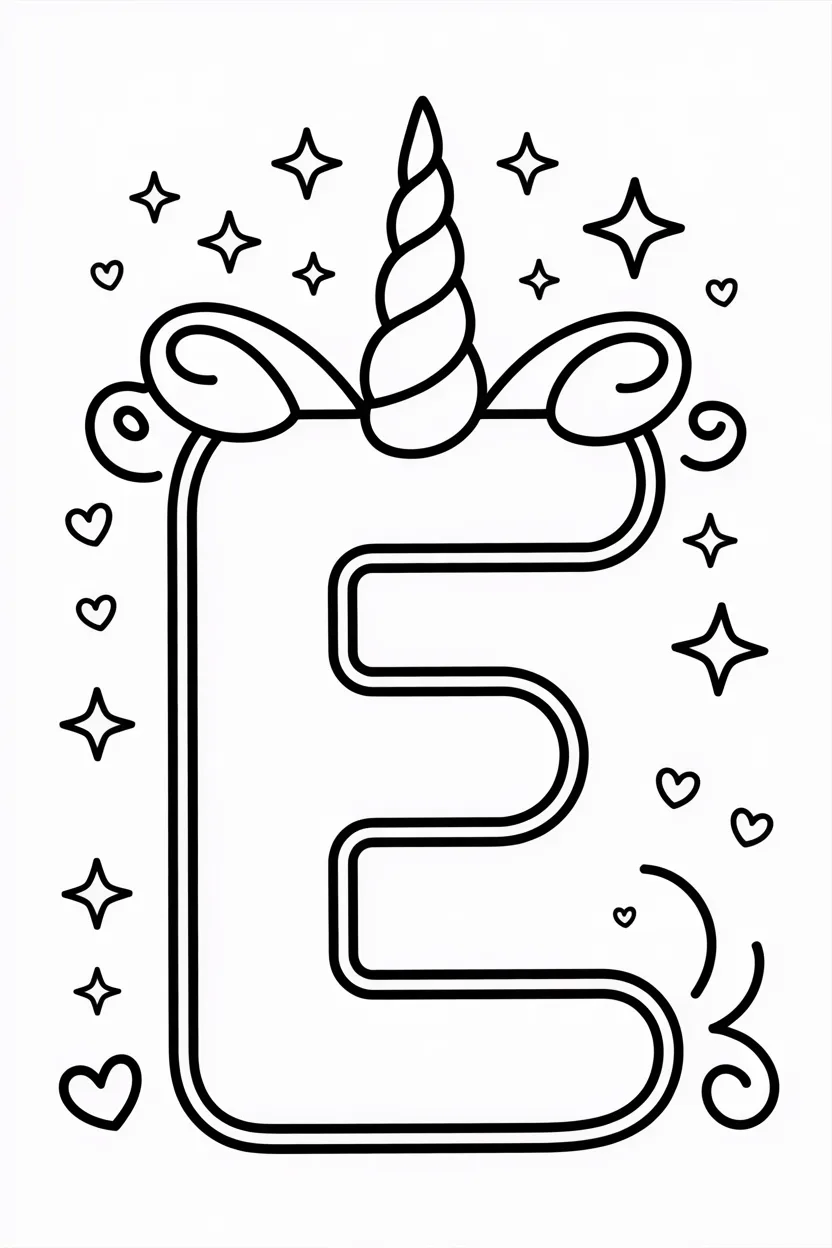 Alphabet letter elephant Design 2 - Alphabet Letter E Coloring Pages Free Printable