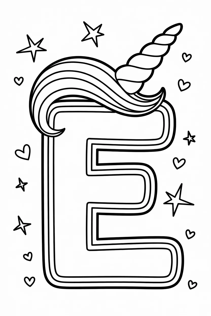 Alphabet letter envelope - Alphabet Letter E Coloring Pages Free Printable