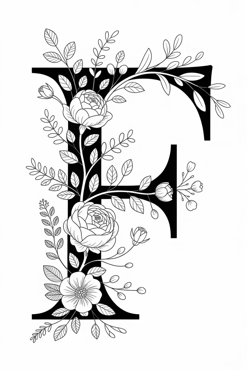 Alphabet letter Design 2 - Alphabet Letter F Coloring Pages Free Printable