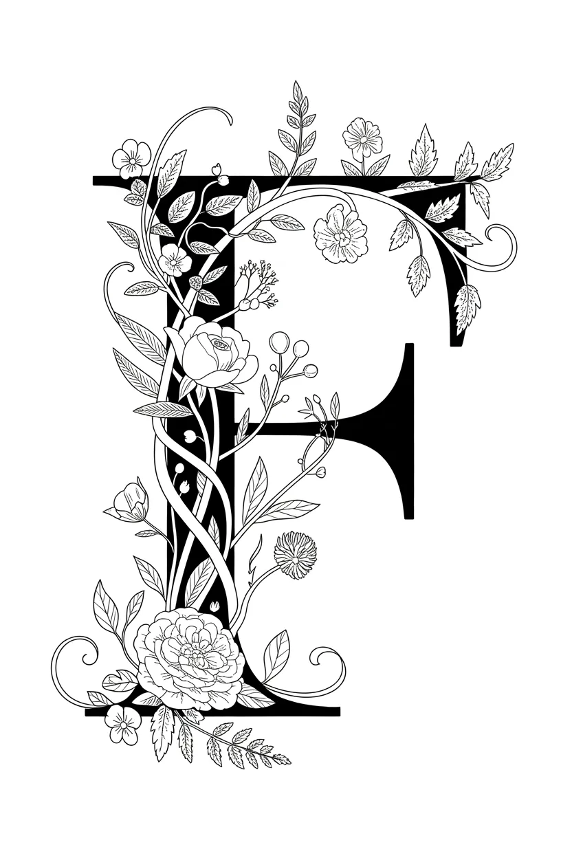 Alphabet letter Design 3 - Alphabet Letter F Coloring Pages Free Printable