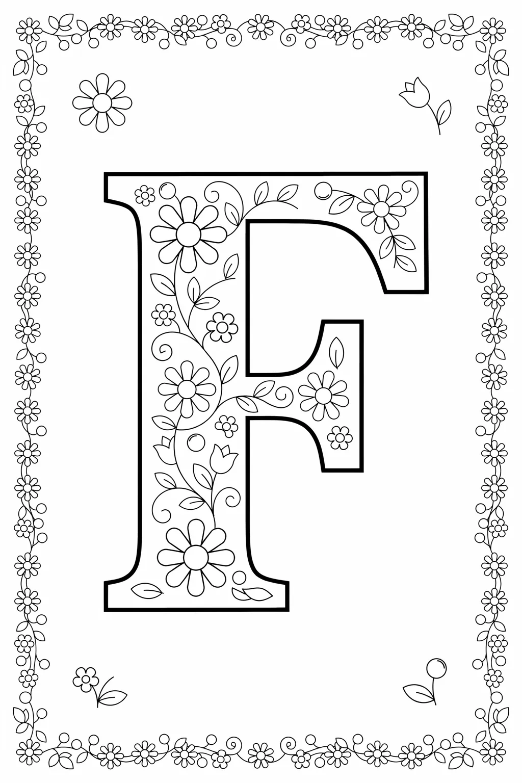 Alphabet letter Design 1 - Alphabet Letter F Coloring Pages Free Printable (4)