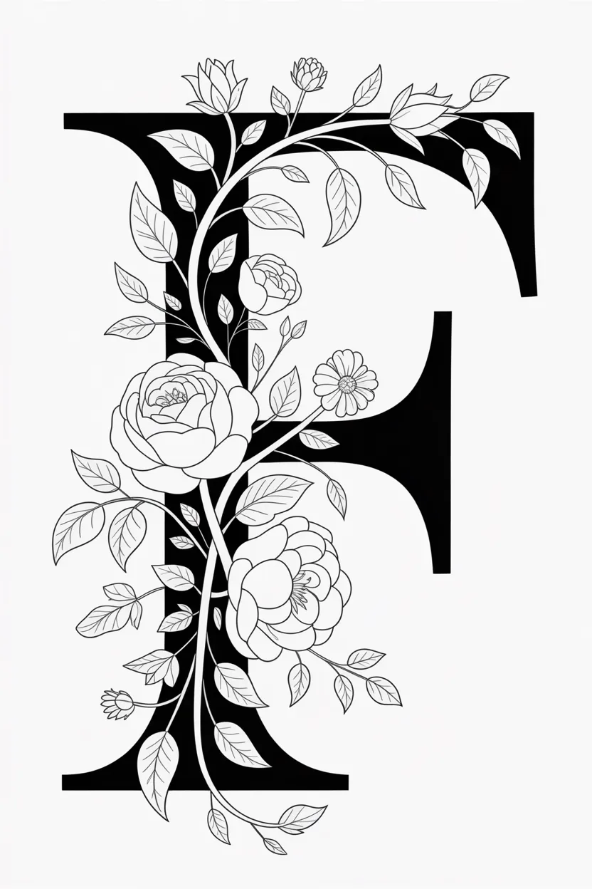Alphabet letter Design 4 - Alphabet Letter F Coloring Pages Free Printable
