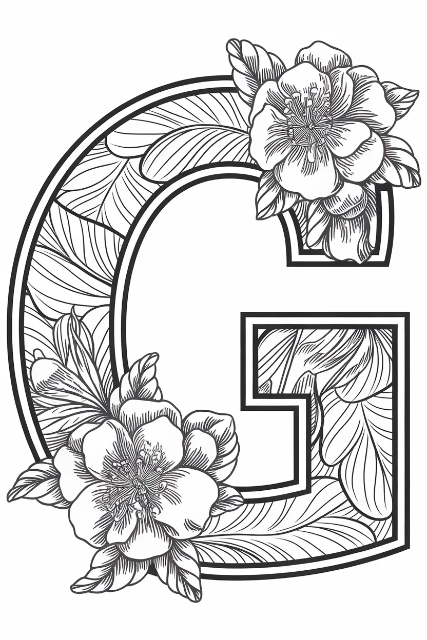 Alphabet letter Design 1 - Alphabet Letter G Coloring Pages Free Printable