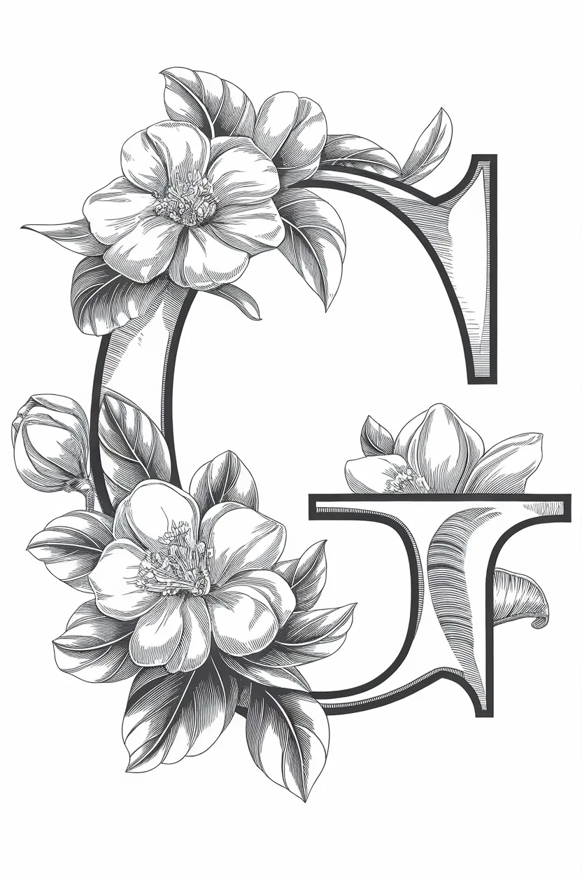 Alphabet letter Design 2 - Alphabet Letter G Coloring Pages Free Printable