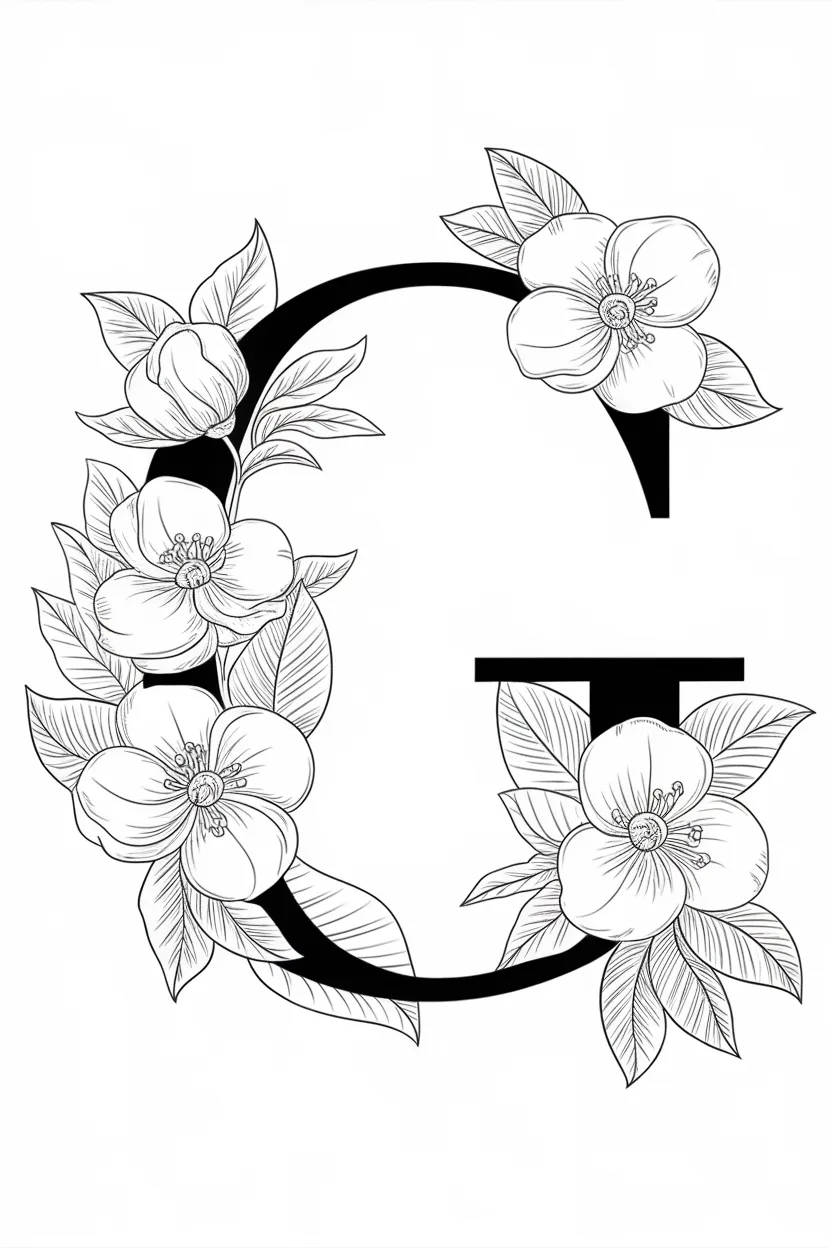 Alphabet letter Design 4 - Alphabet Letter G Coloring Pages Free Printable