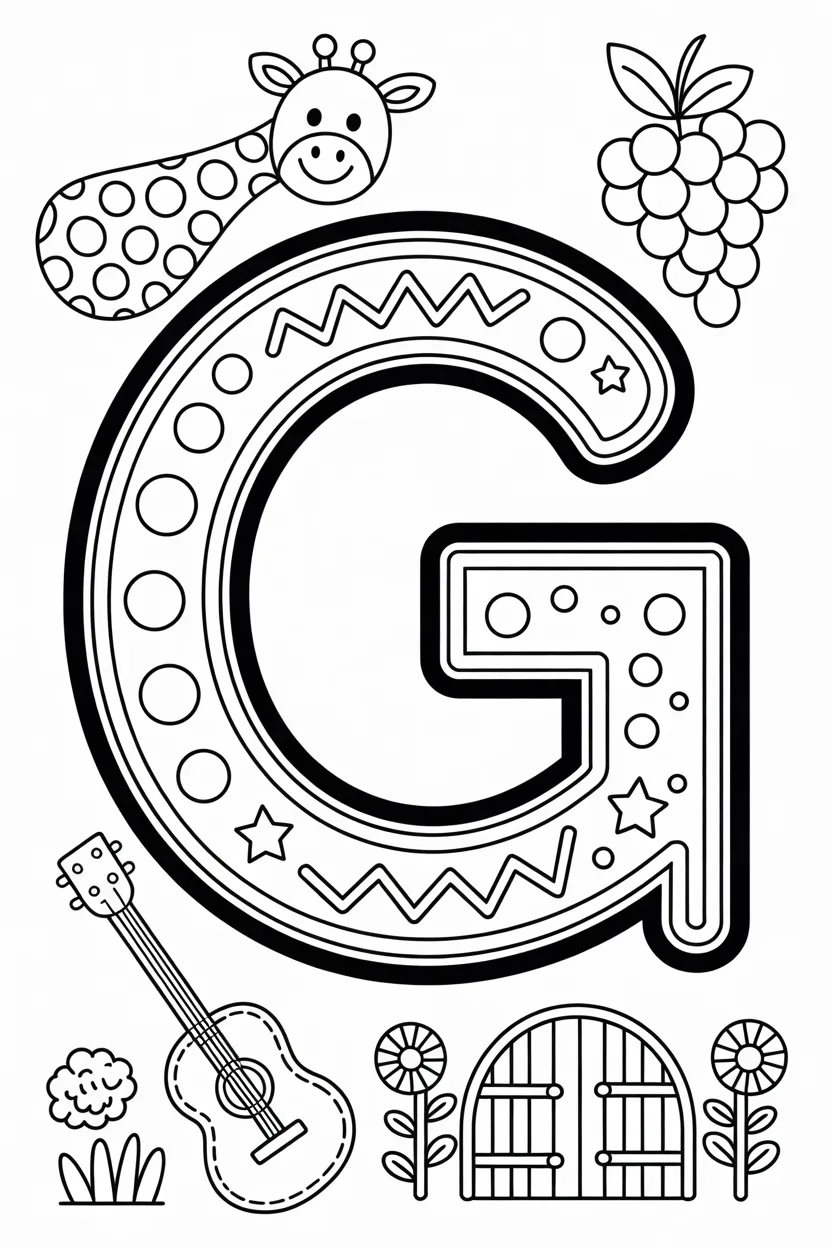Alphabet letter Design 1 - Alphabet Letter G Coloring Pages Free Printable - Learning