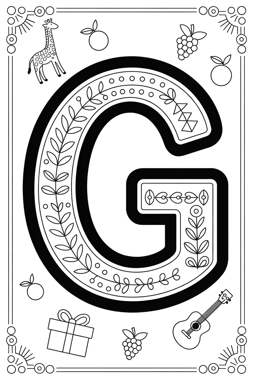 Alphabet letter Design 1 - Alphabet Letter G Coloring Pages Free Printable - Learning (2)
