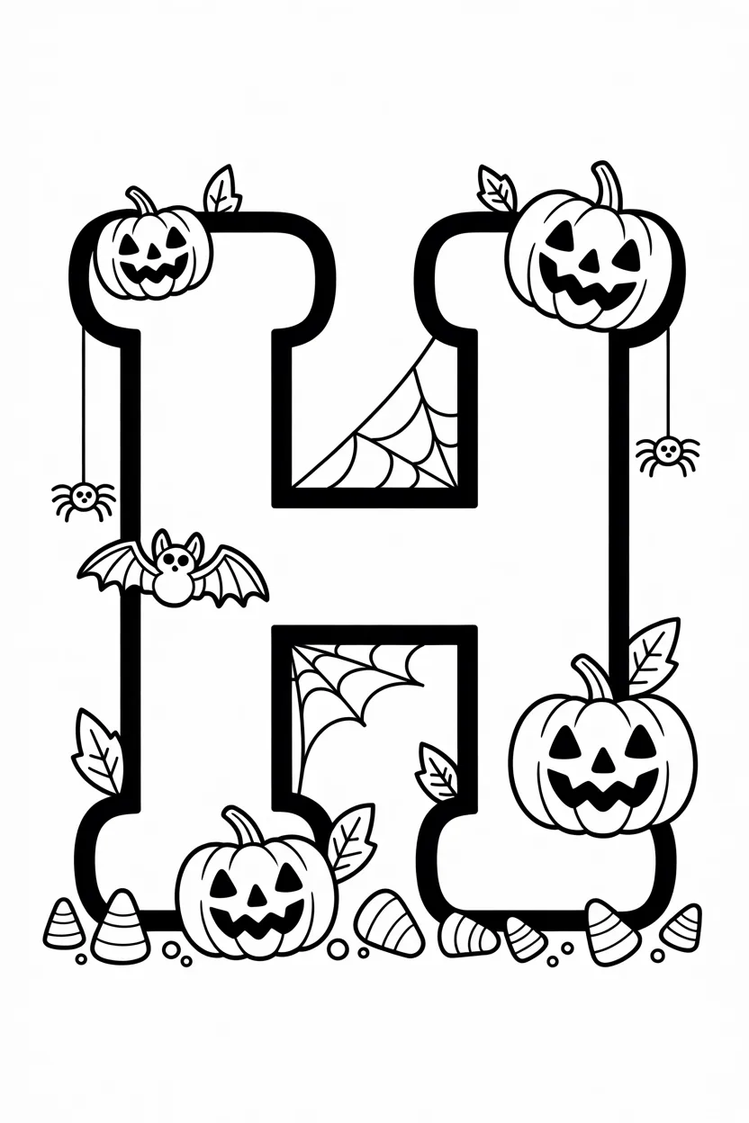 Alphabet letter Design 1 - Alphabet Letter H Coloring Pages Free Printable for Kids