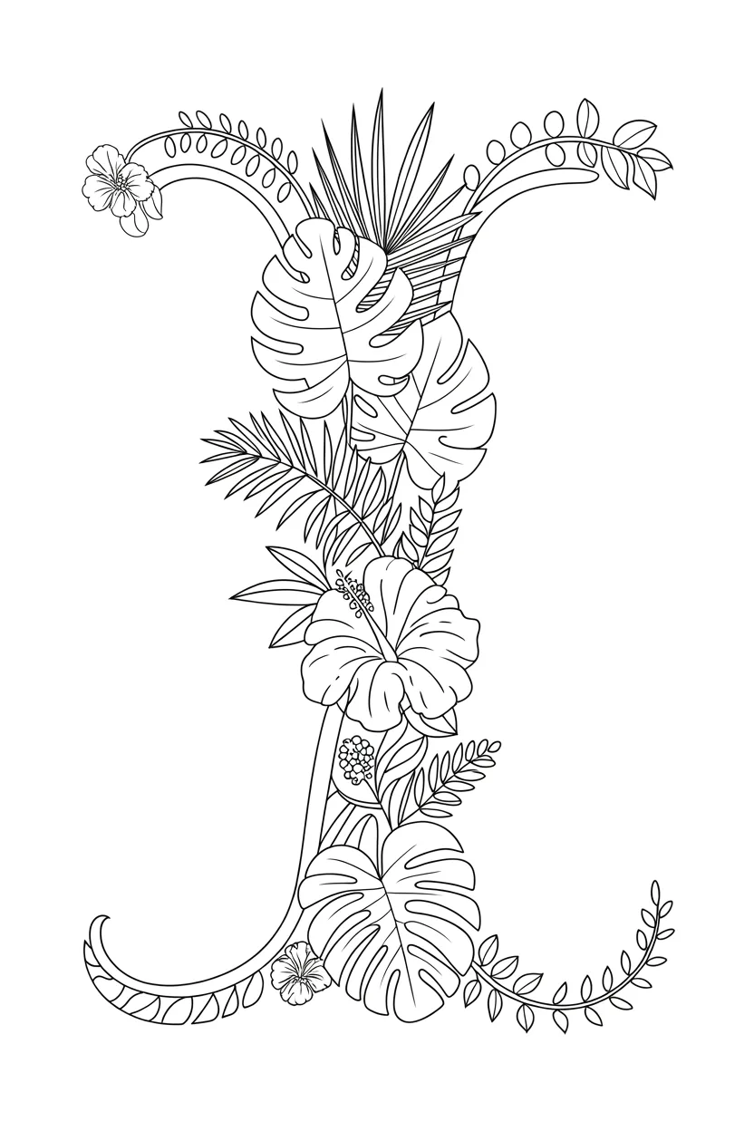 Alphabet letter Design 3 - Alphabet Letter I Coloring Pages Free Printable - Learning