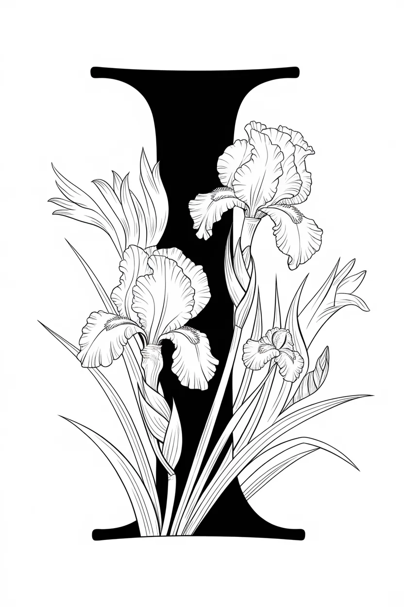 Alphabet letter Design 2 - Alphabet Letter I Coloring Pages Free Printable (4)