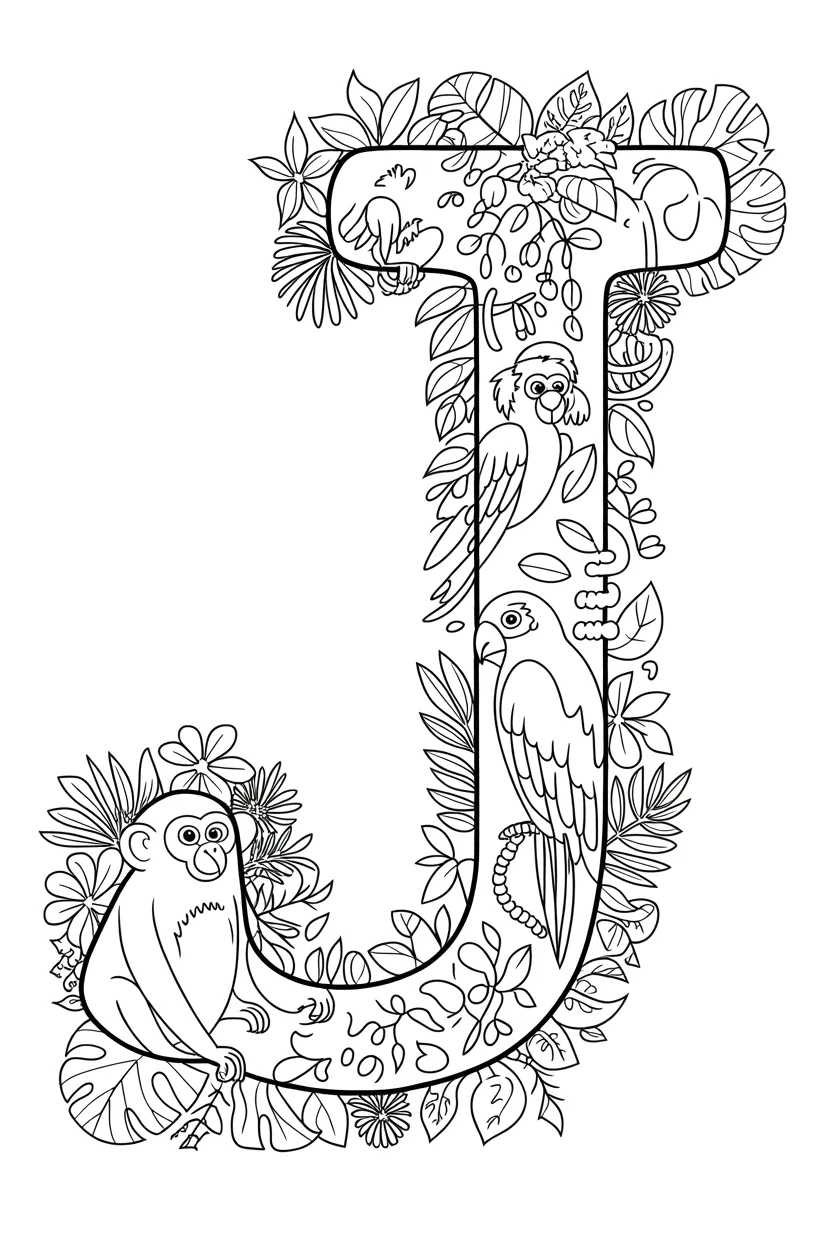 Alphabet letter Design 2 - Alphabet Letter J Coloring Pages Free Printable